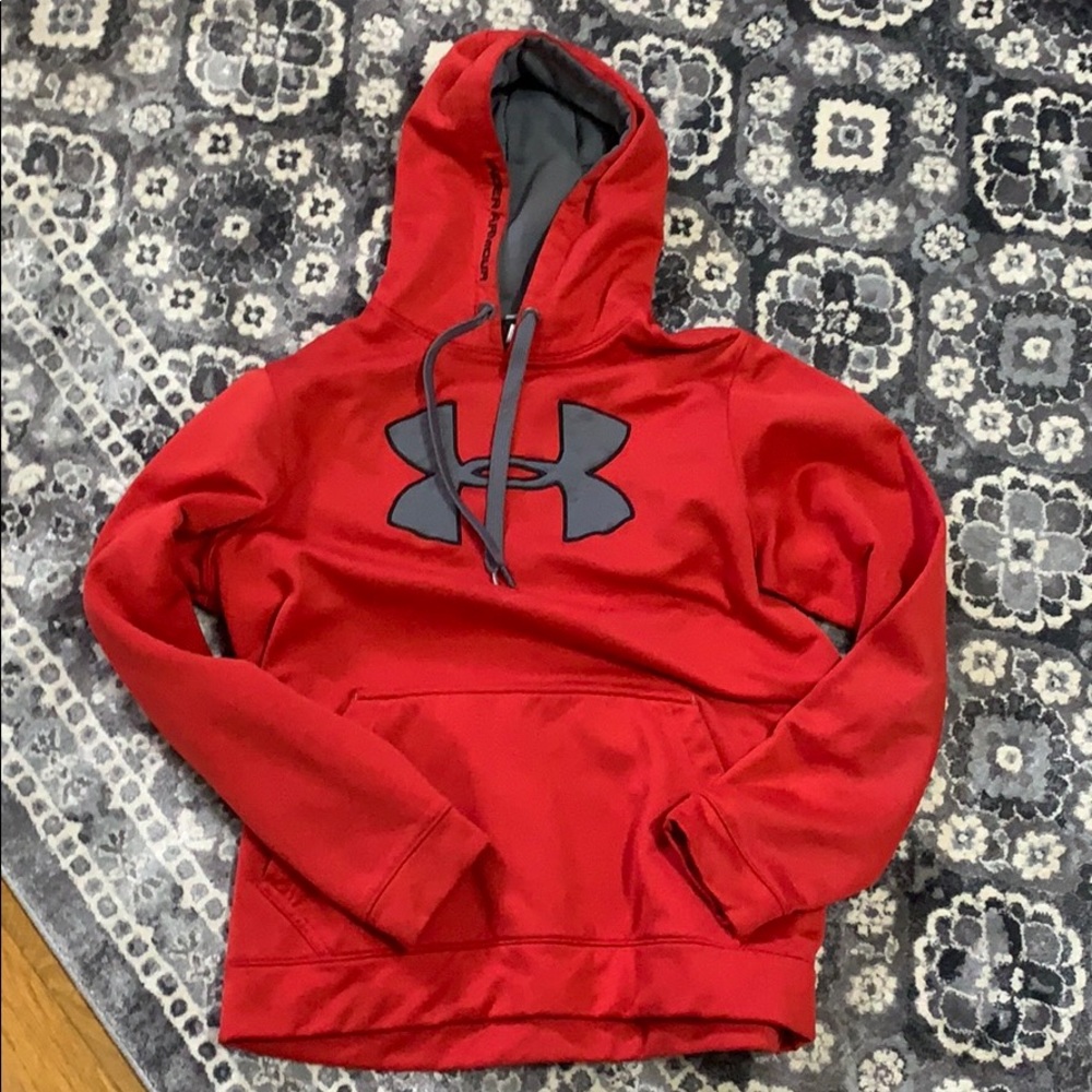 Men’s Red Under Armour hooded sweatshirt